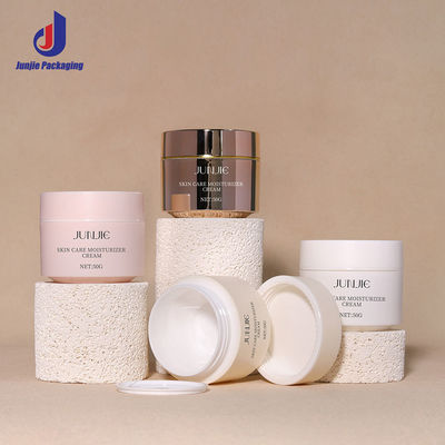 Jarros redondos de plástico de PP 50g recipientes cosméticos feitos sob medida com tampa de parafuso